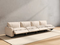 4 Piece Beige Linen Single Family Couch Sectionals 4 Seater 6