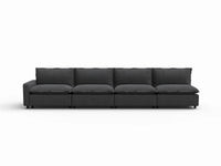 4 Piece Grey Linen Condo Furniture Couch Sectionals 4 Seater 2