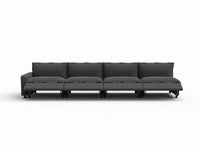 4 Piece Grey Linen Condo Furniture Couch Sectionals 4 Seater 3