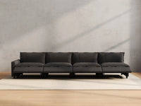 4 Piece Grey Linen Condo Furniture Couch Sectionals 4 Seater 5