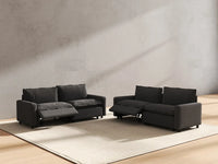 4 Piece Grey Linen Great Room V Shaped Sectionals 4 Seater 6