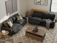 4 Piece Grey Linen Great Room V Shaped Sectionals 4 Seater 7