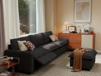 4 Piece Grey Linen Home Living Chaise Sectionals 3 Seater with 1 Ottoman 1