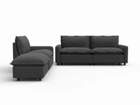 4 Piece Grey Linen Home Living Chaise Sectionals 3 Seater with 1 Ottoman 2 8cb5d2f9 998d 4a65 af65 fa3b024d8999