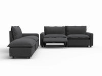 4 Piece Grey Linen Home Living Chaise Sectionals 3 Seater with 1 Ottoman 3 3434acd5 7e07 4c30 ab1a 6c1a4438fcb8