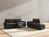 4 Piece Grey Linen Home Living Chaise Sectionals 3 Seater with 1 Ottoman 6 280323ce d6b7 4b5b a9e1 71946b4a4e80