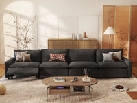 4 Piece Grey Linen Home Living Couch Sectionals 4 Seater 1