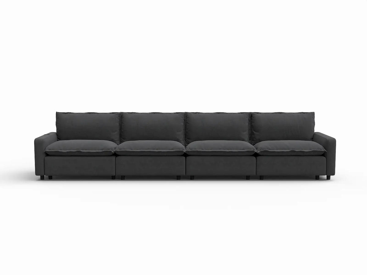 4 Piece Grey Linen Home Living Couch Sectionals 4 Seater 2