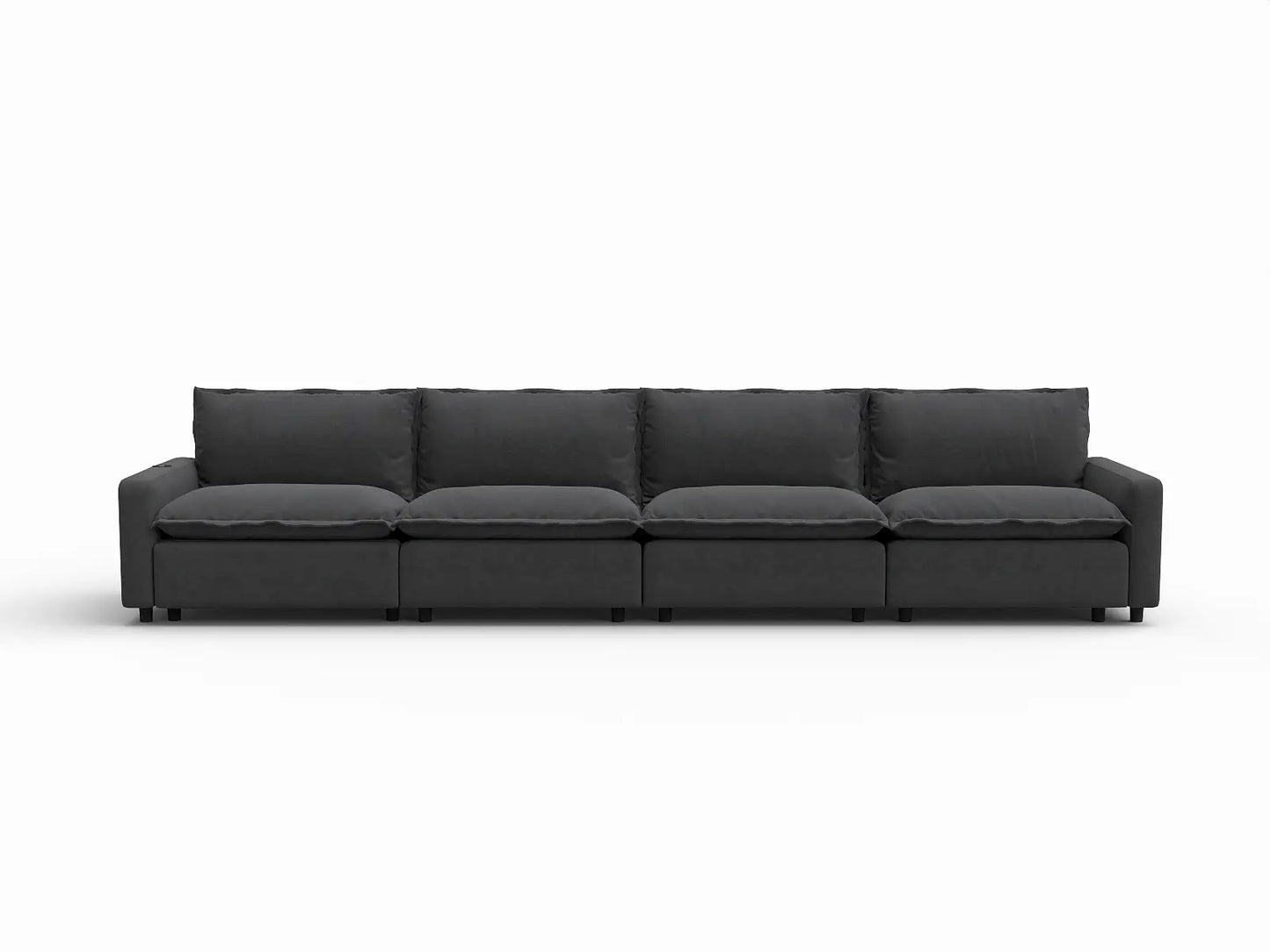 4 Piece Grey Linen Home Living Couch Sectionals 4 Seater 2