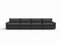4 Piece Grey Linen Home Living Couch Sectionals 4 Seater 2