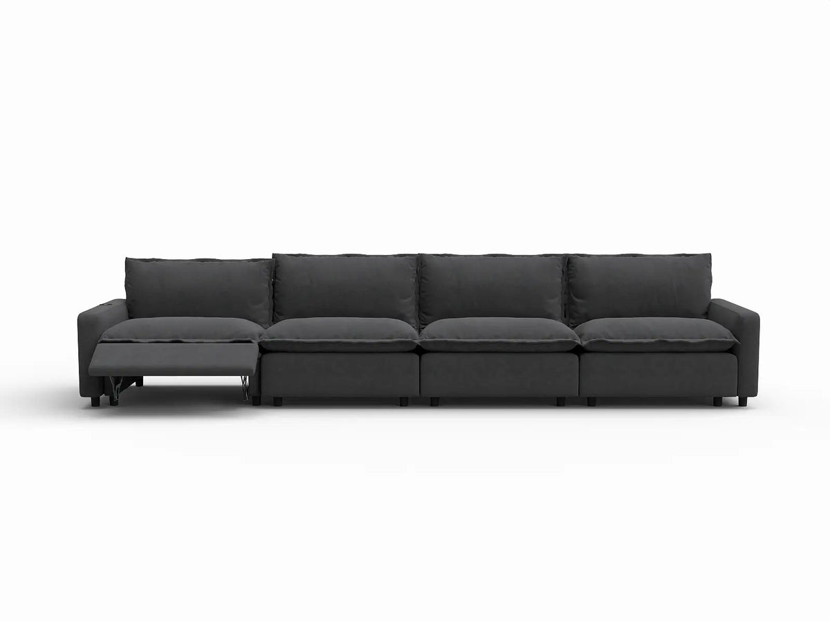 4 Piece Grey Linen Home Living Couch Sectionals 4 Seater 3
