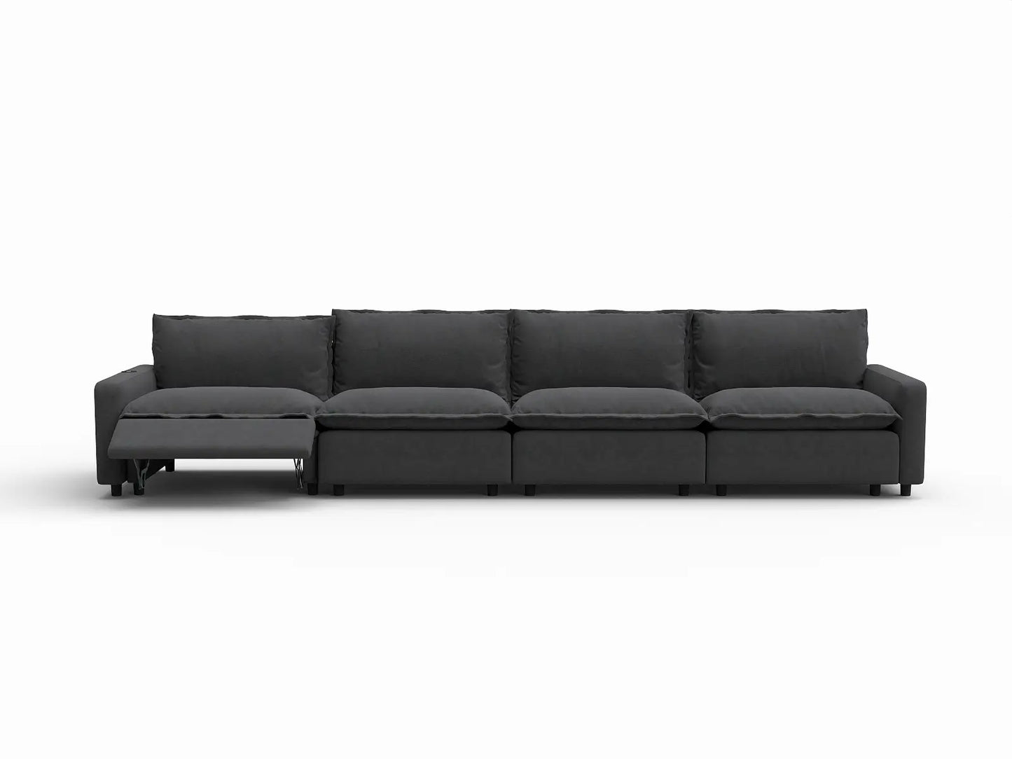 4 Piece Grey Linen Home Living Couch Sectionals 4 Seater 3