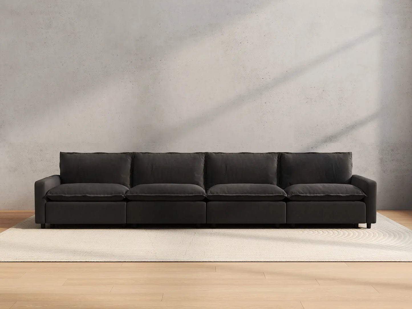 4 Piece Grey Linen Home Living Couch Sectionals 4 Seater 4