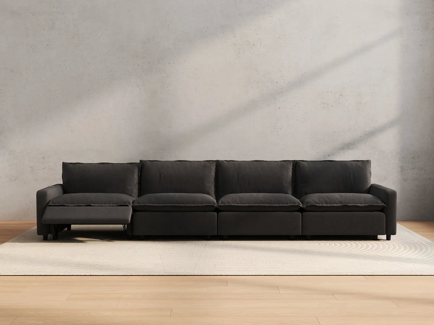 4 Piece Grey Linen Home Living Couch Sectionals 4 Seater 5