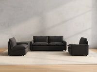 4 Piece Grey Linen Resort Style U Shaped Sectionals 4 Seater 4