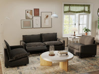 4 Piece Grey Linen Resort Style U Shaped Sectionals 4 Seater 7