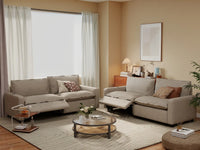 4 Piece Khaki Linen Grand Estate V Shaped Sectionals 4 Seater 1