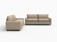 4 Piece Khaki Linen Grand Estate V Shaped Sectionals 4 Seater 2