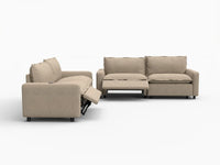 4 Piece Khaki Linen Grand Estate V Shaped Sectionals 4 Seater 3