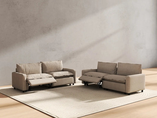 4 Piece Khaki Linen Grand Estate V Shaped Sectionals 4 Seater 6