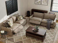 4 Piece Khaki Linen Grand Estate V Shaped Sectionals 4 Seater 7