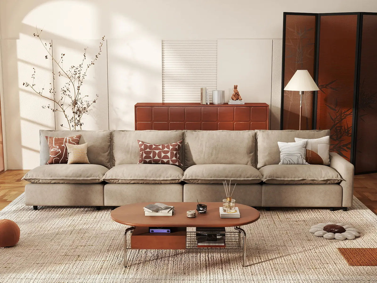 4 Piece Khaki Linen Home Living Couch Sectionals 4 Seater 1 6504fb7f caca 48aa 94a6 2808c858d917