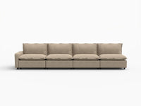 4 Piece Khaki Linen Home Living Couch Sectionals 4 Seater 2