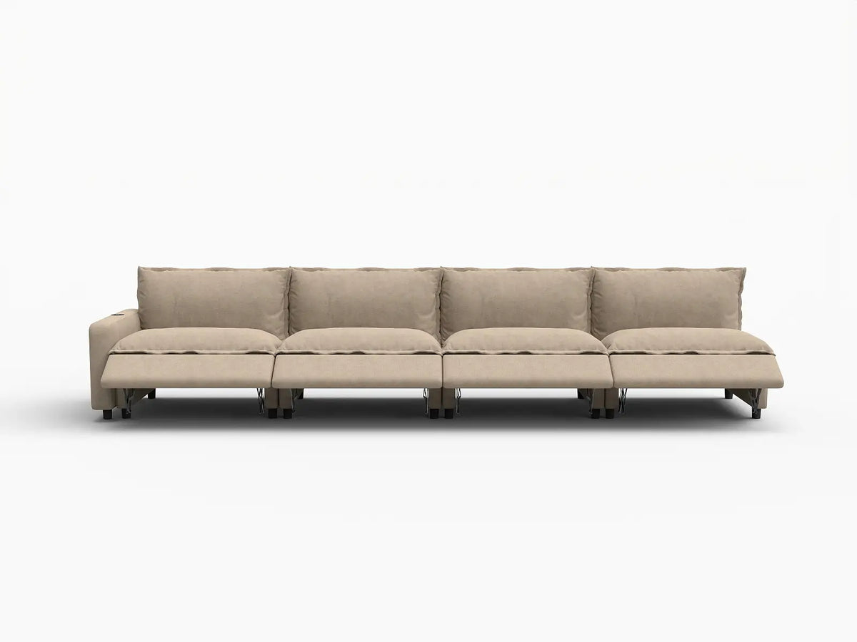 4 Piece Khaki Linen Home Living Couch Sectionals 4 Seater 3