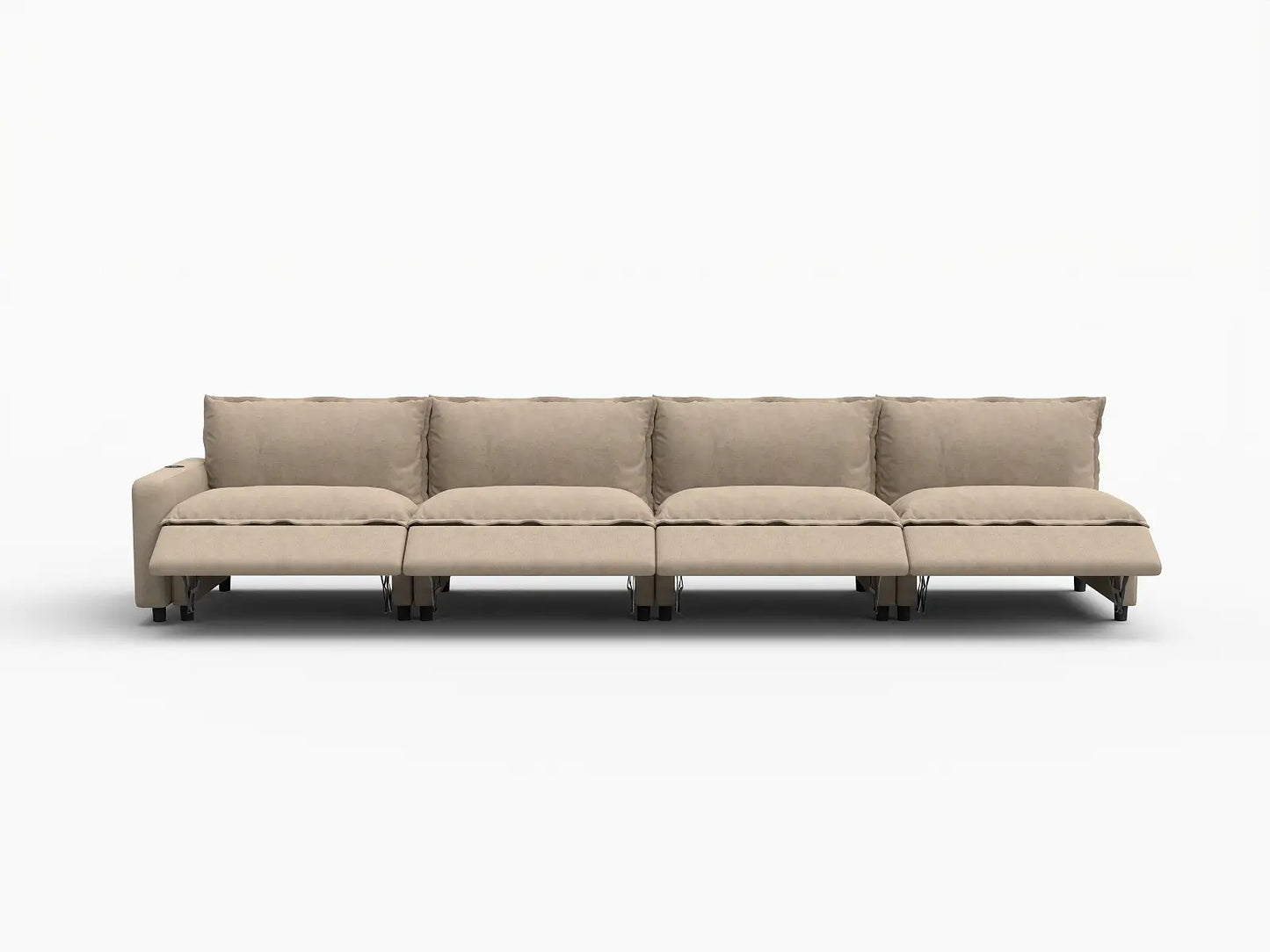 4 Piece Khaki Linen Home Living Couch Sectionals 4 Seater 3