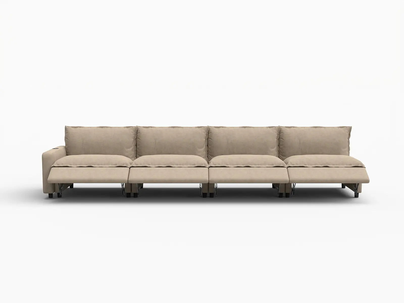 4 Piece Khaki Linen Home Living Couch Sectionals 4 Seater 3