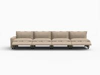 4 Piece Khaki Linen Home Living Couch Sectionals 4 Seater 3