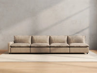 4 Piece Khaki Linen Home Living Couch Sectionals 4 Seater 4