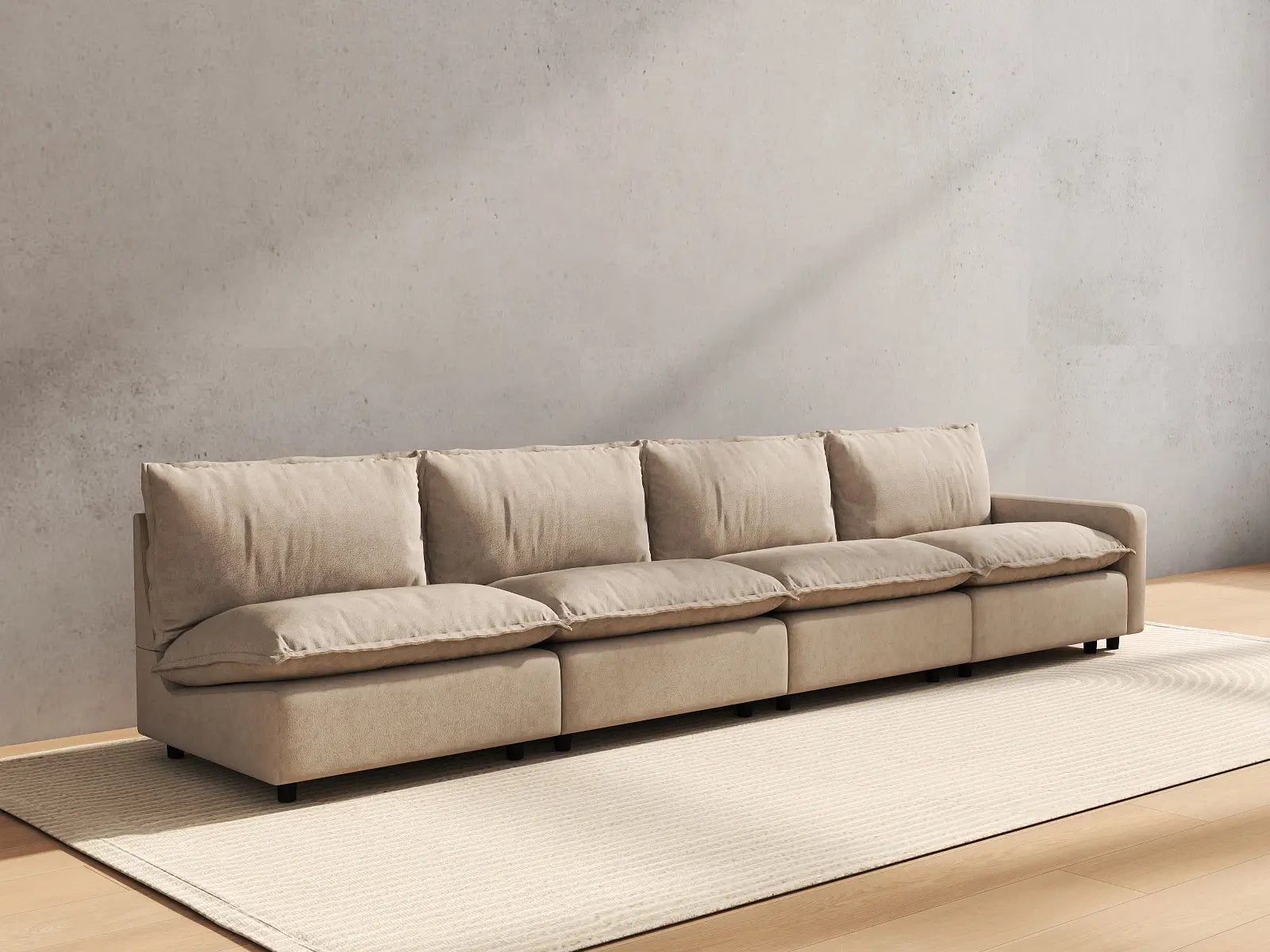 4 Piece Khaki Linen Home Living Couch Sectionals 4 Seater 4 95424826 aa56 41e3 9fa7 63b7f0b17221
