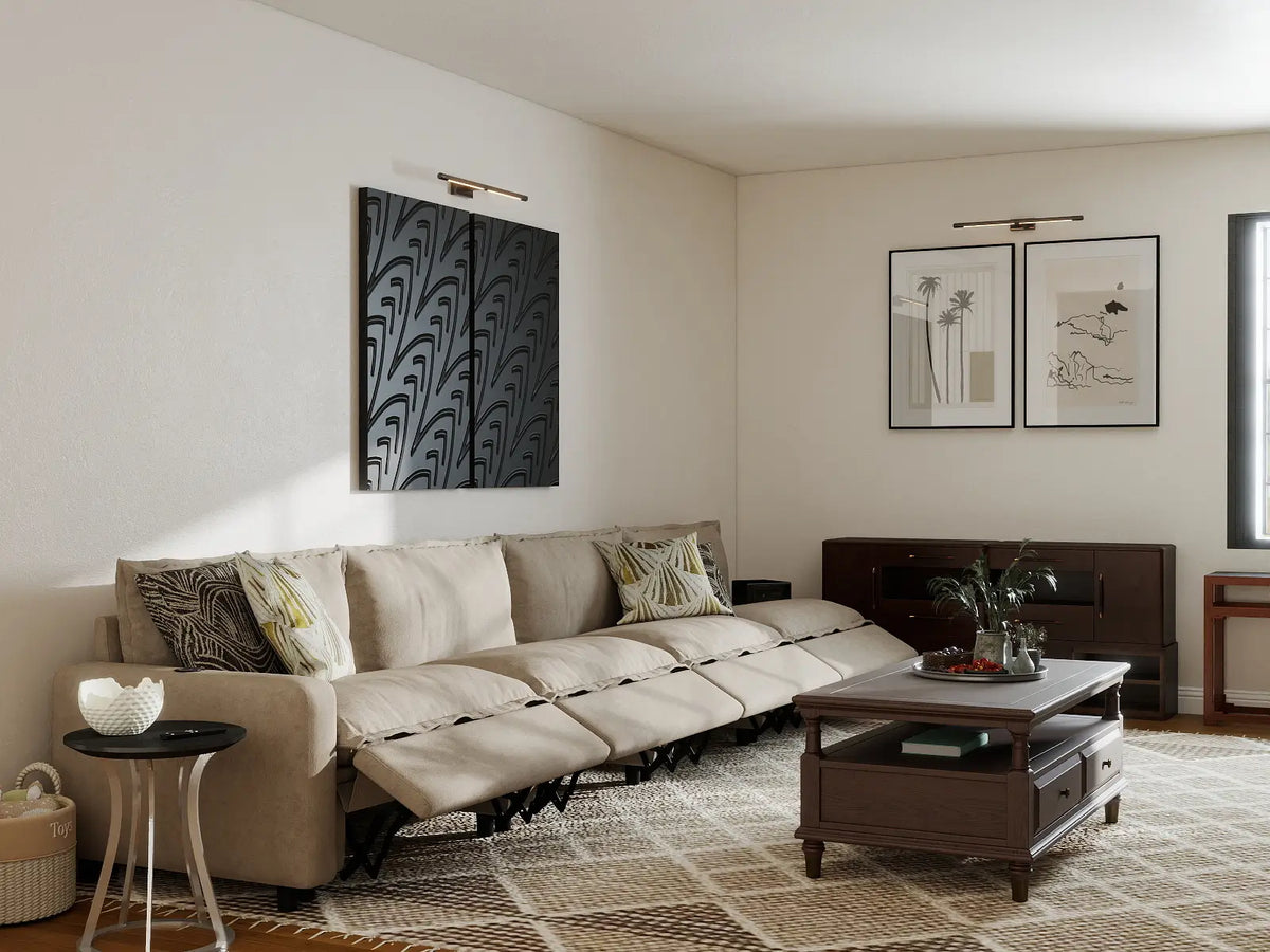 4 Piece Khaki Linen Home Living Couch Sectionals 4 Seater 7