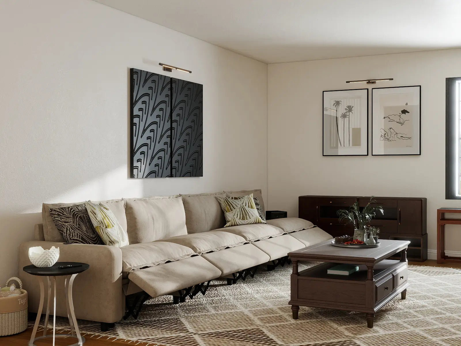 4 Piece Khaki Linen Home Living Couch Sectionals 4 Seater 7