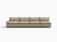 4 Piece Khaki Linen Main Living Area Couch Sectionals 4 Seater 2