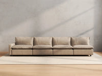 4 Piece Khaki Linen Main Living Area Couch Sectionals 4 Seater 4