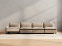 4 Piece Khaki Linen Main Living Area Couch Sectionals 4 Seater 5