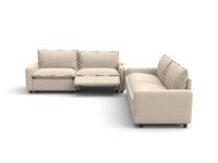 Modular Cero Reclining Sectionals | 4-Piece Beige Linen Grand Estate V-Shaped Sectionals 4-Seater