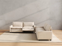 Modular Cero Reclining Sectionals | 4-Piece Beige Linen Grand Estate V-Shaped Sectionals 4-Seater