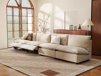 Modular Cero Sectional Couch with Recliner | 4-Piece Beige Linen Home Living Couch Sectionals 4-Seater