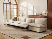 Modular Cero Reclining Sectionals | 4-Piece Beige Linen Home Living Couch Sectionals 4-Seater