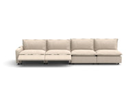 Modular Cero Sectional Couch with Recliner | 4-Piece Beige Linen Home Living Couch Sectionals 4-Seater