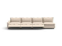 Modular Cero Reclining Sectionals | 4-Piece Beige Linen Home Living Couch Sectionals 4-Seater