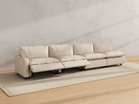 Modular Cero Sectional Couch with Recliner | 4-Piece Beige Linen Home Living Couch Sectionals 4-Seater
