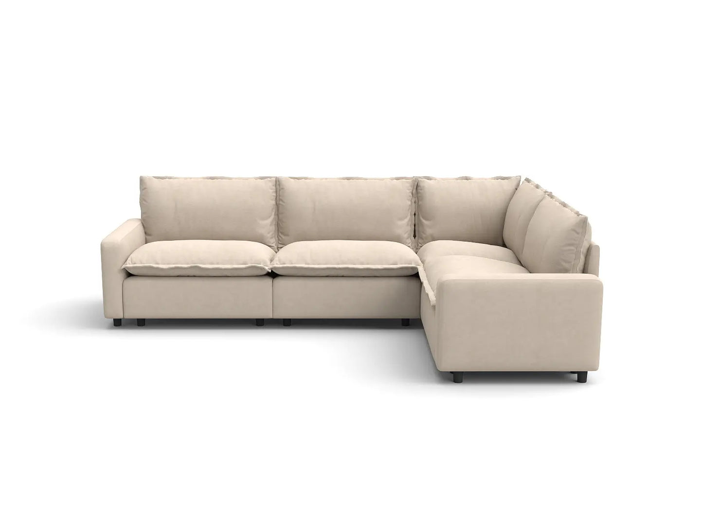 Modular Cero Modular Sectionals | 4-Piece Beige Linen Home Living L-Shaped Sectionals 4-Seater