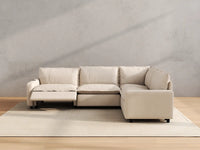Modular Cero Reclining Sectionals | 4-Piece Beige Linen Home Living L-Shaped Sectionals 4-Seater
