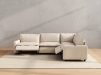 Modular Cero Reclining Sectionals | 4-Piece Beige Linen Home Living L-Shaped Sectionals 4-Seater
