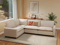 Modular Cero Modular Sectionals | 4-Piece Beige Linen Home Living L-Shaped Sectionals 4-Seater