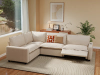 Modular Cero Reclining Sectionals | 4-Piece Beige Linen Home Living L-Shaped Sectionals 4-Seater